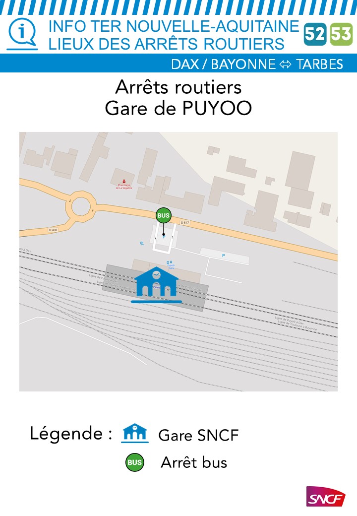 Plan de la gare Puyoô