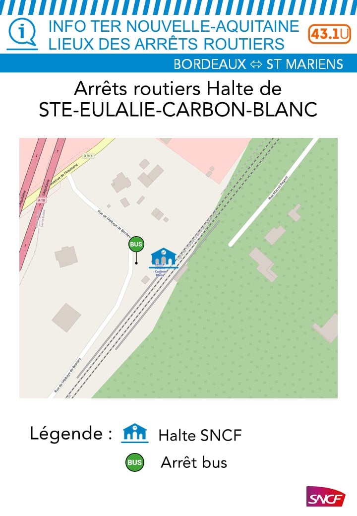 Plan de la gare Sainte-Eulalie-Carbon-Blanc