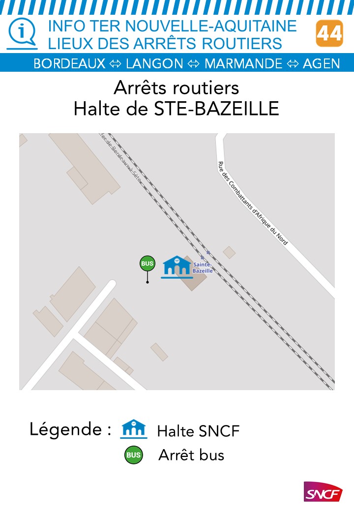 Plan de la gare Sainte-Bazeille