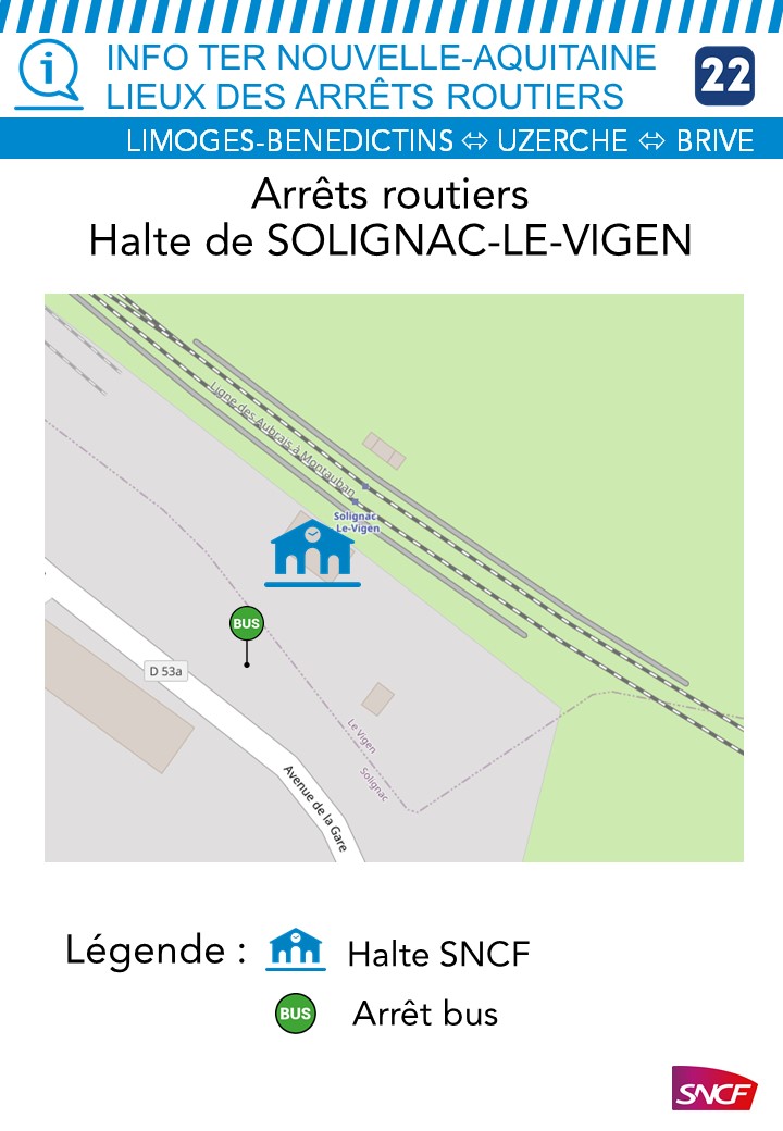 Plan de la gare Solignac-le-Vigen