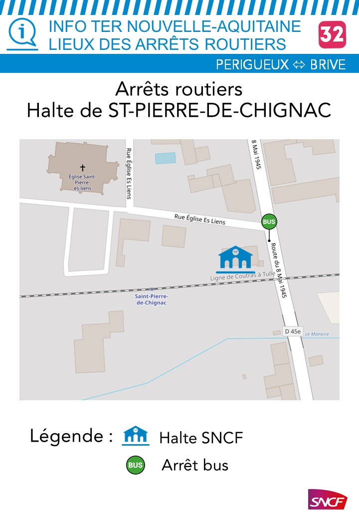 Plan de la gare Saint-Pierre-de-Chignac