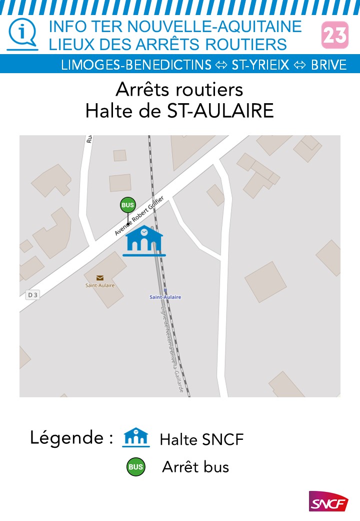 Plan de la gare Saint-Aulaire