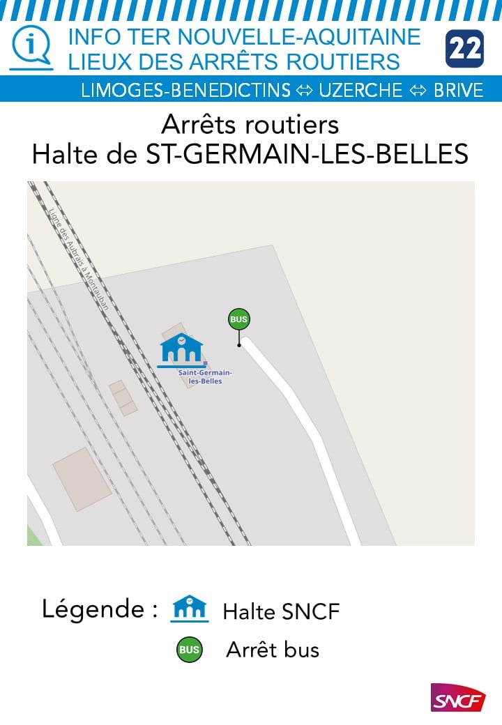 Plan de la gare Saint-Germain-les-Belles