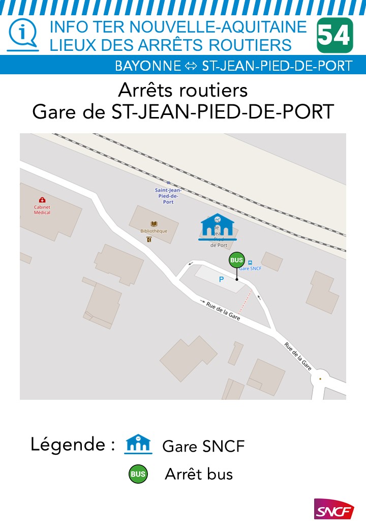 Plan de la gare Saint-Jean-Pied-de-Port