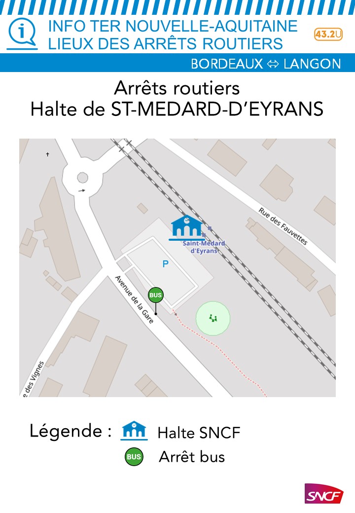 Plan de la gare Saint-Médard-d'Eyrans