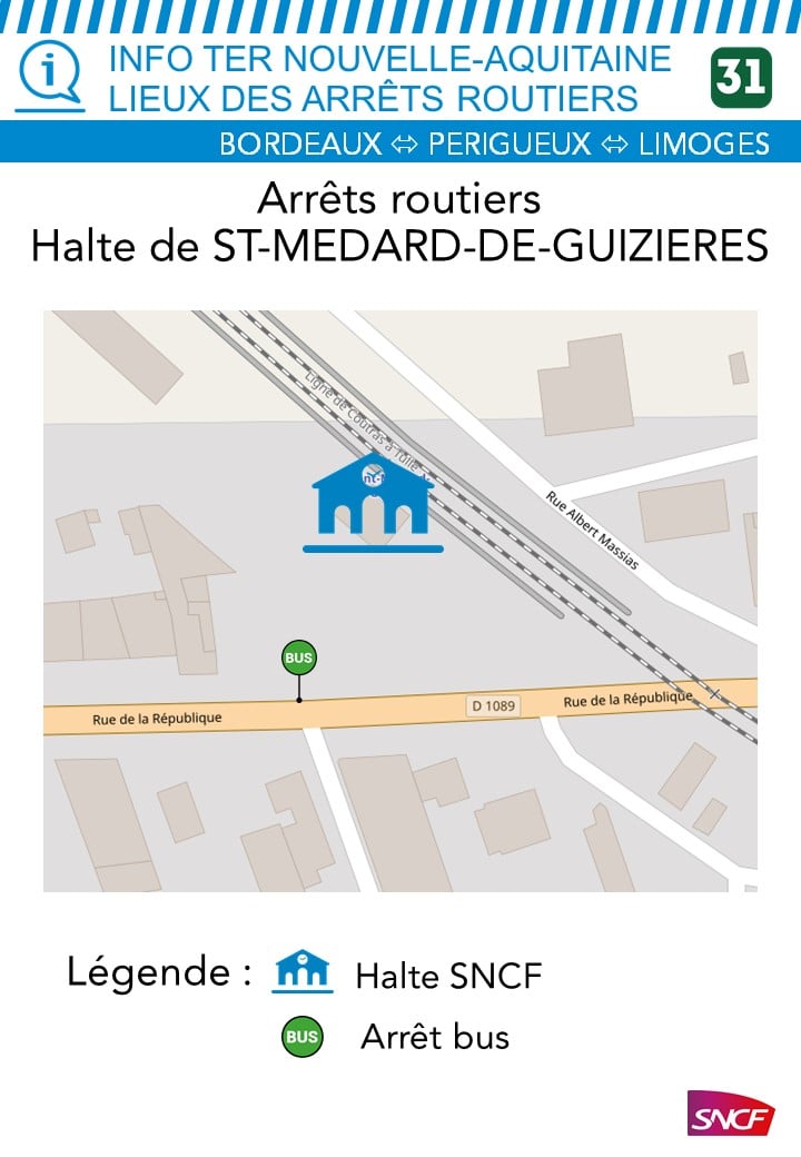 Plan de la gare St Médard de Guizières