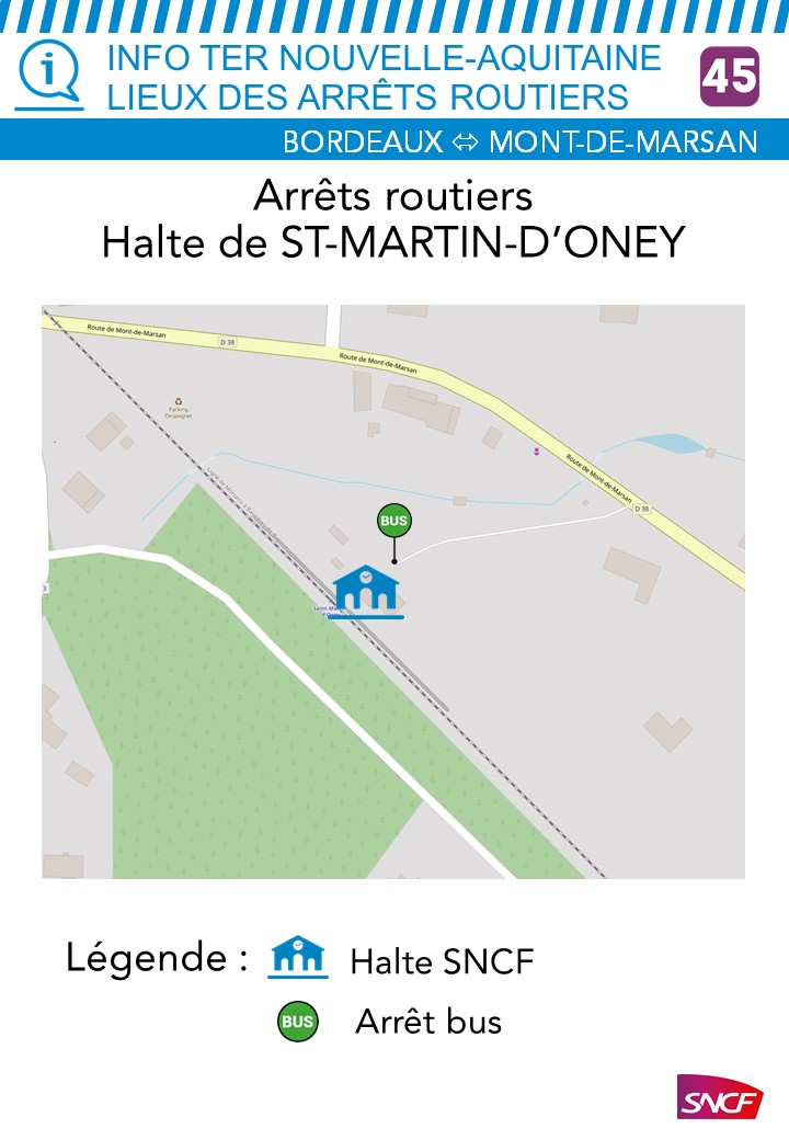 Plan de la gare Saint-Martin-d'Oney