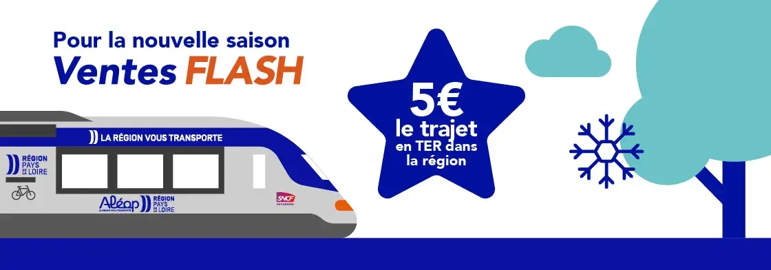 Ventes flash Billets TER à 5€ à saisir SNCF TER PAYS DE LA