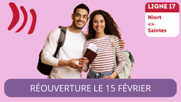 Réouverture de la ligne 17 entre Saintes et Niort à partir du 15 février 2025