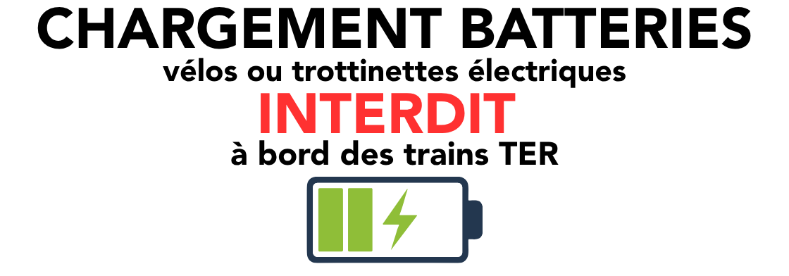 Chargement batteries vélo interdit à bord des TER